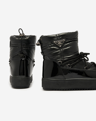 Royalfashion Женские ботинки-слипы a'la snow boots черного цвета Nevsone