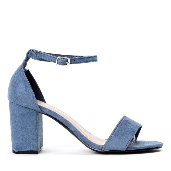 Sandały niebieskie z eko-skóry na słupku Cefalia - Obuwie