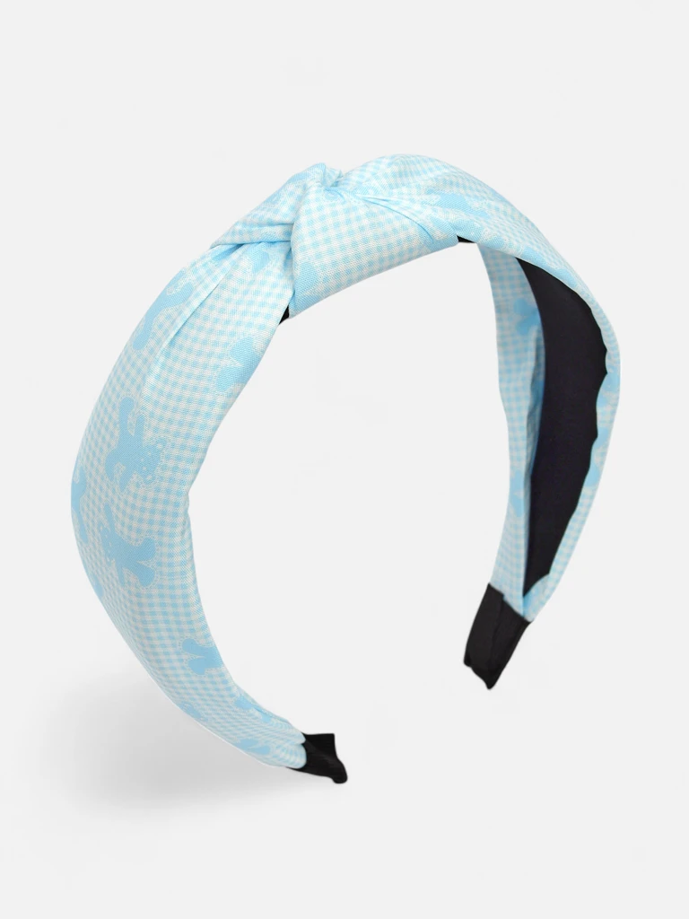 Royalfashion Braided Checkered Headband with Bears