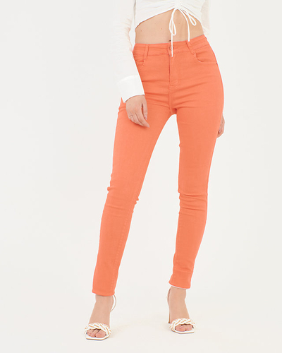 Red-orange women's mid-rise tube pants - Clothing