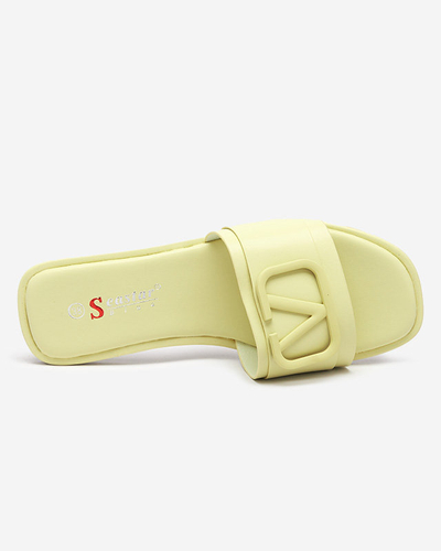 Green women's eco leather Cartec slippers - Footwear