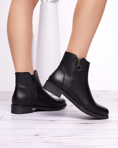 Melni sieviešu zābaki a'al Chelsea zābaki ar reljefu Lodik - Apavi