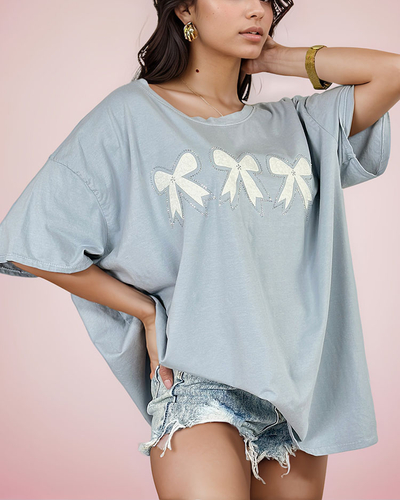 Royalfashion Women's t-shirt with bow patch