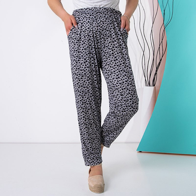 Black and white women's PLUS SIZE trousers - Clothing