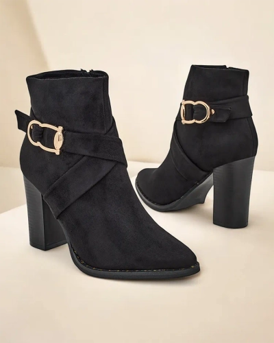 Royalfashion Women's ankle boots on a heel Lomie