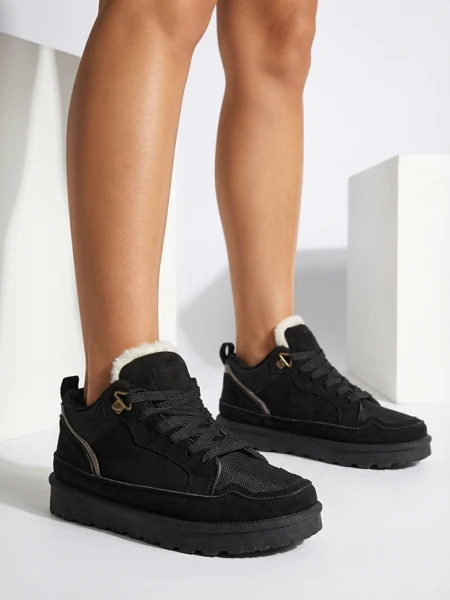 Diana Zwarte Suède Damessneakers Comfortabel voor de Winter