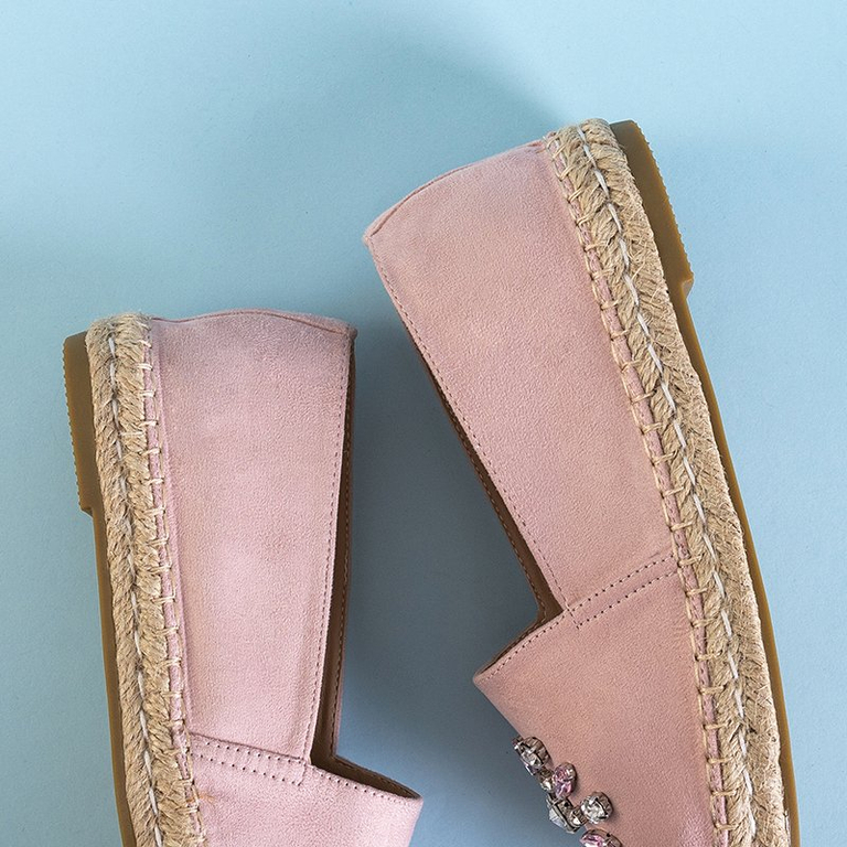 Light pink women's espadrilles with Lucila decorations - Footwear