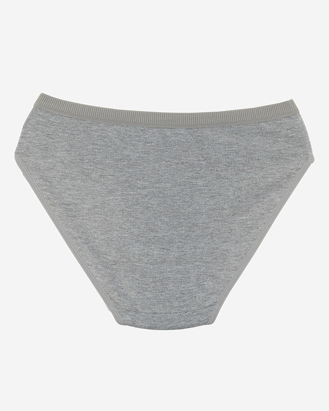 Gray cotton women's briefs with inscription - Underwear