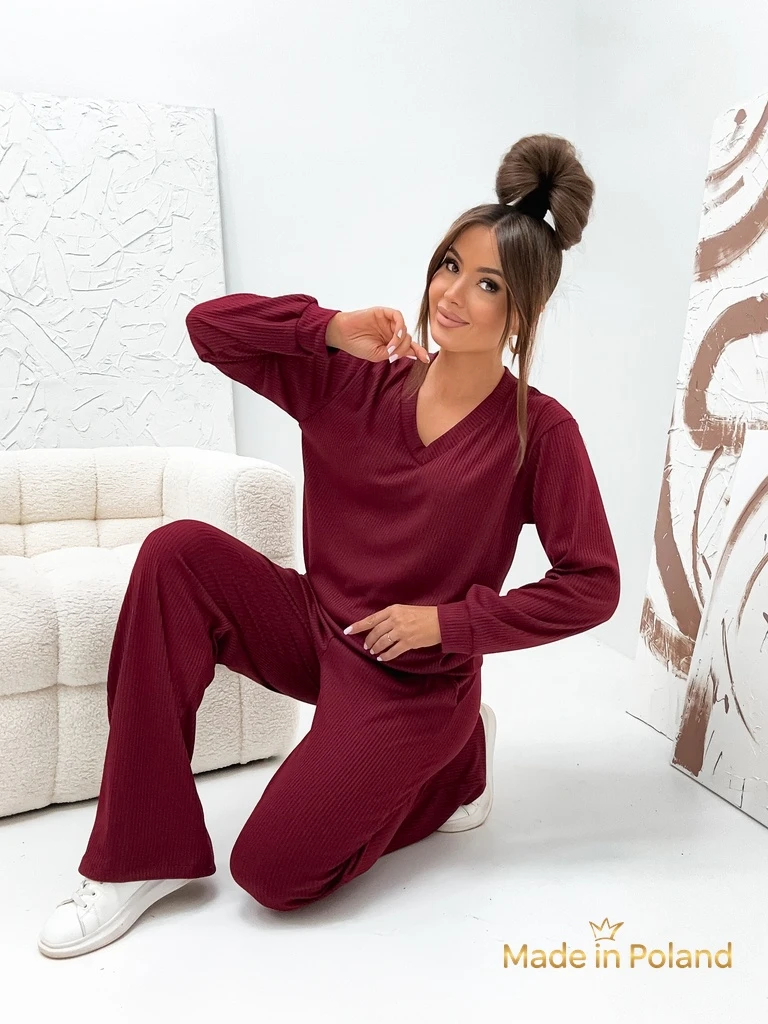 Cotton Women's Knitted Sweater Set Shadow Line