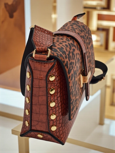 Patent Small Women's Faux Leather Handbag Panthere Mist