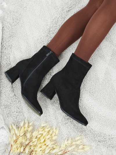 Women's Evron Faux Suede Block Heel Ankle Boots