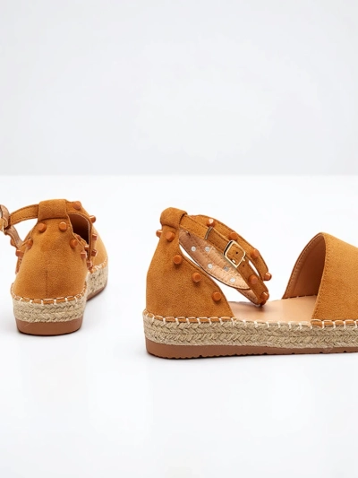 Light brown women's espadrilles with Lonesi jets - Footwear