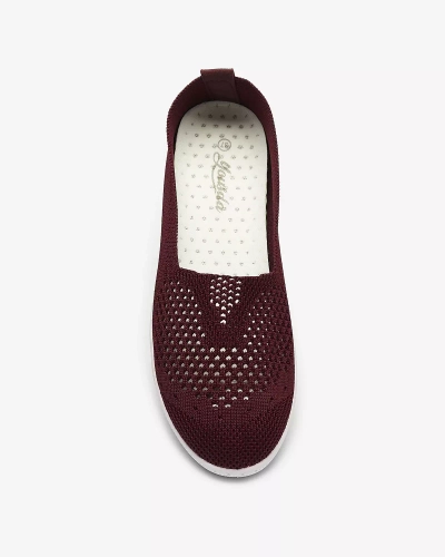 Maroon openwork fabric slip on sneakers Sadola - Footwear