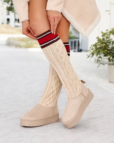 Royalfashion Women's snow boots with sock-like shaft Kokumi