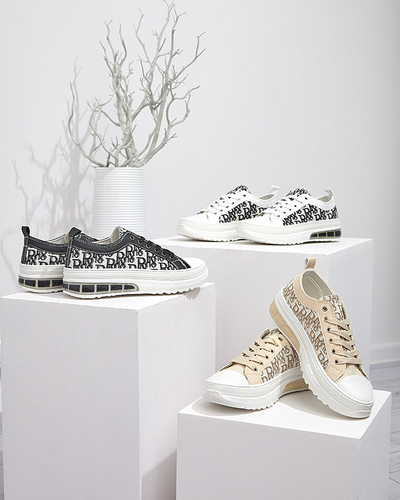 Sneakers Livia w Kolorze Czarno-Białym z Platformą