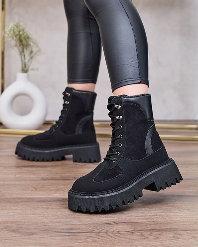 Royalfashion Melni sieviešu Macnev mežģīņu zābaki