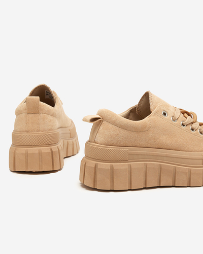 OUTLET Brown women's tall sneakers Mishta - Footwear