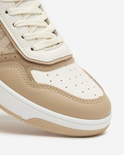 Women's light brown sports shoes with a high upper Retila - Footwear