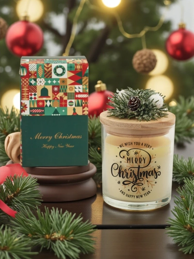Scented Christmas Candle Merry Christmas Happy New Year