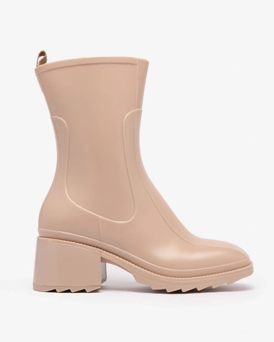 Royalfashion Beige matte women's wellingtons a'la boots Tentiris