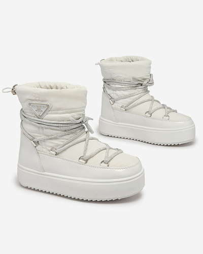 Royalfashion Детские сапоги-скороходы a'la snow boots белого цвета Asifa