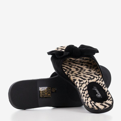 Тапочки женские черные с бантом Ревда - Обувь