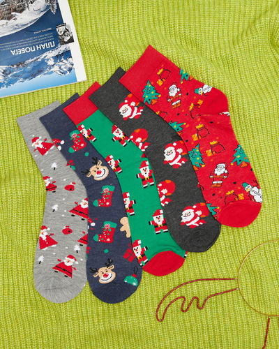 Men's Long Christmas Socks 5 / pack - Underwear