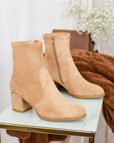 Royalfashion Gaiši brūni sieviešu zemie stiletto zābaki Rejerra