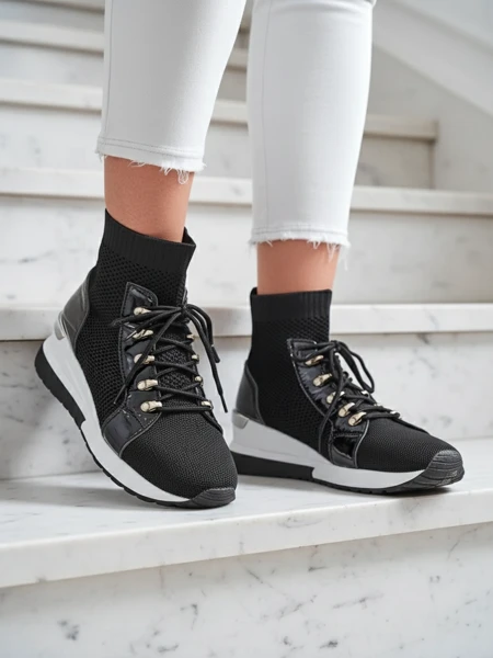 Classic Giulietta Black Wedge Sneakers