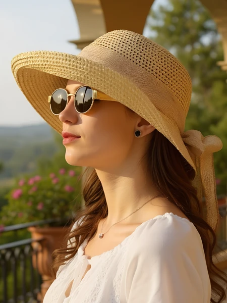 Royalfashion Women's Straw Hat Grace Ribbon
