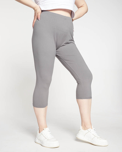 Women's 3/4 PLUS SIZE Gray Leggings - Clothing