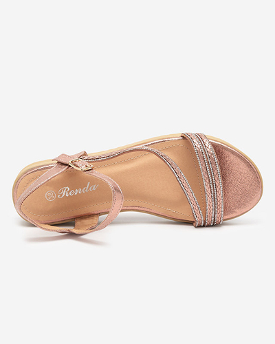 Pink women's shiny sandals with zircons Spirade - Clothing