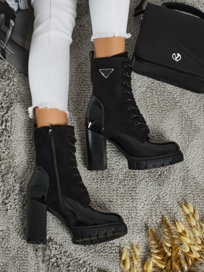 Ботильоны женские эко-замшевые на каблуке-столбике Event Bramble