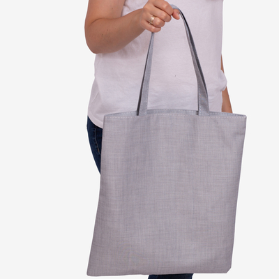 Gray fabric bag with the inscription - Accessories