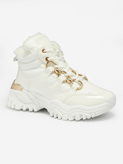 White women's sporty winter boots a'la trappers Mertika - Footwear
