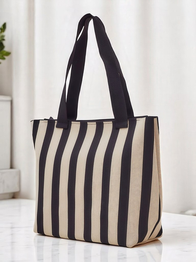 Royal Fashion Striped Fabric Tote Bag