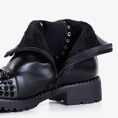 Black women's boots with studs Bombsa - Footwear