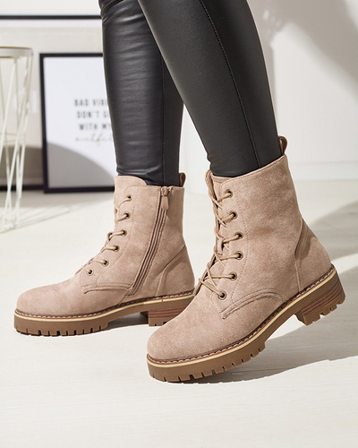 OUTLET Коричнево-бежевые женские сапоги Priviea - Обувь