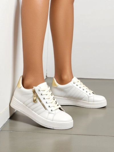 Royalfashion Sieviešu sporta sneakers ar dekoratīvo rāvējslēdzēju Evrove