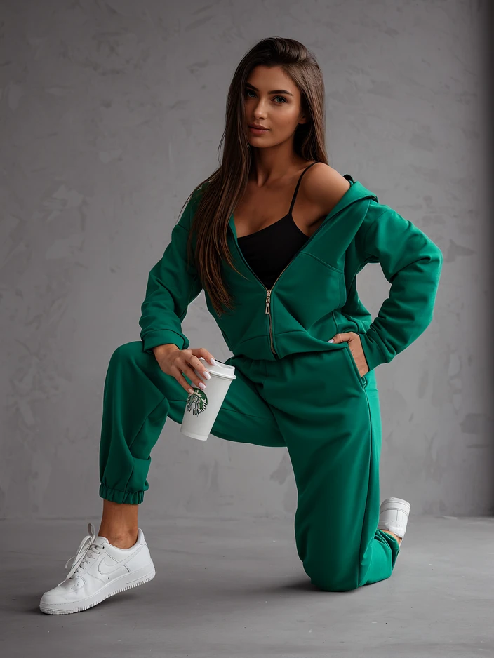 Royalfashion Женский хлопковый спортивный костюм