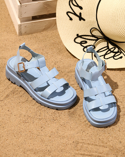 Женские гладиаторские сандалии синего цвета Raef - Обувь