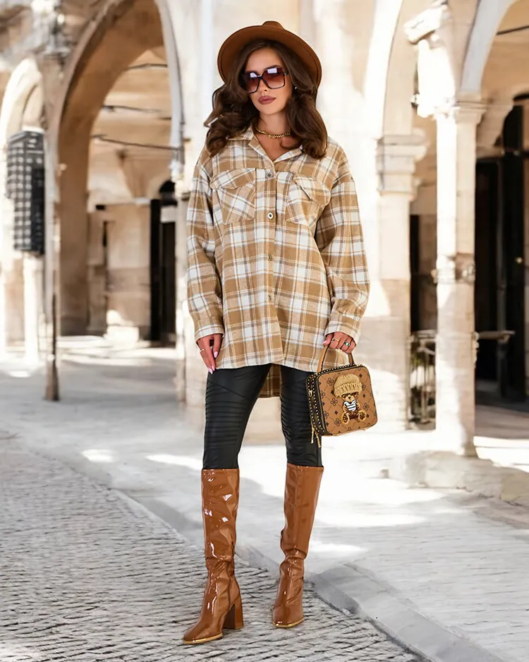 Royalfashion Женское хлопковое пальто-рубашка