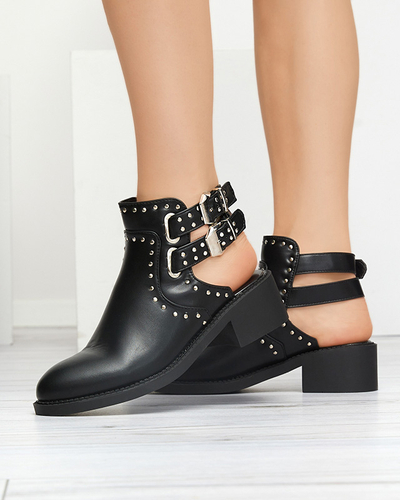 Royalfashion Black women's boots with cutouts Dlagona