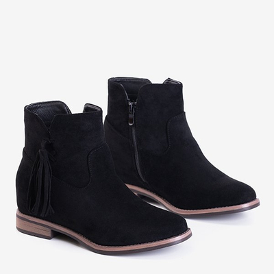 Black women's ankle boots on an indoor wedge Drezden - Footwear