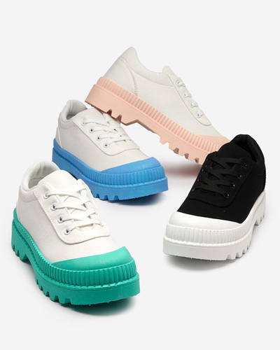 OUTLET Women's sneakers in white with a green sole Comp - Footwear