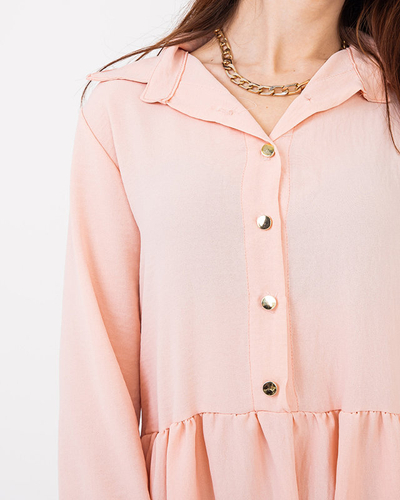 Women's powder flared dress with a frill - Clothing