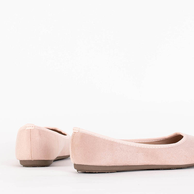 Light pink women's eco-suede ballerinas Tizika - Footwear