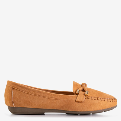 Gaiši brūni sieviešu eko-zamšādas klaipi Leoncja - Kurpes