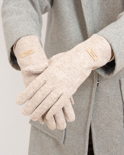 Royalfashion Beige women's fabric gloves