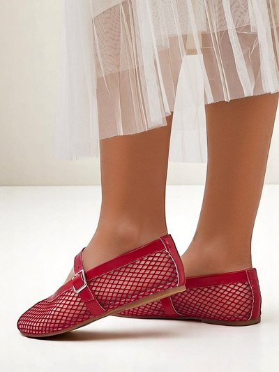 Royalfashion Women’s cutout ballerina flats with a strap Naommi
